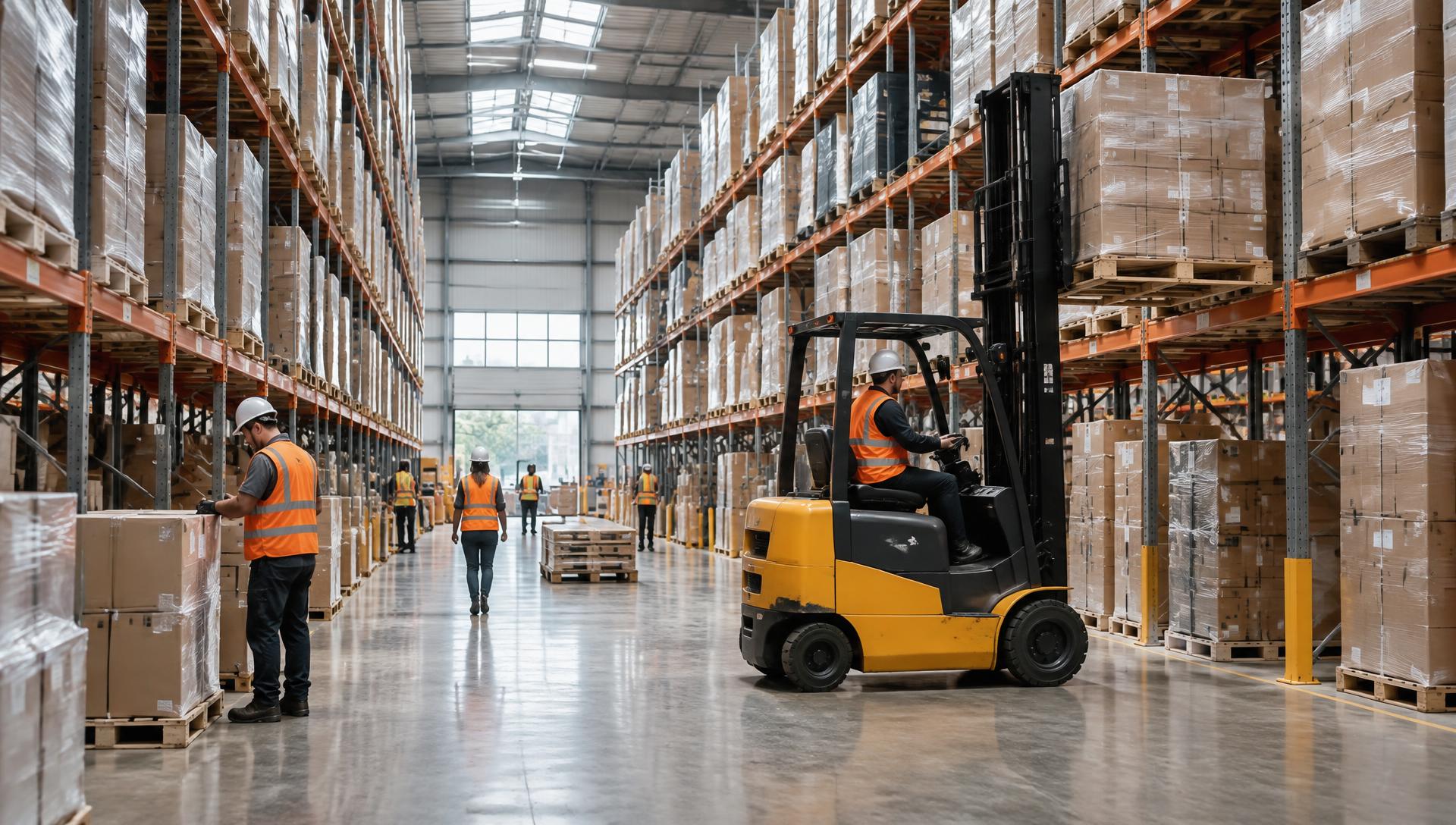 Equipe em operação em um centro de distribuição